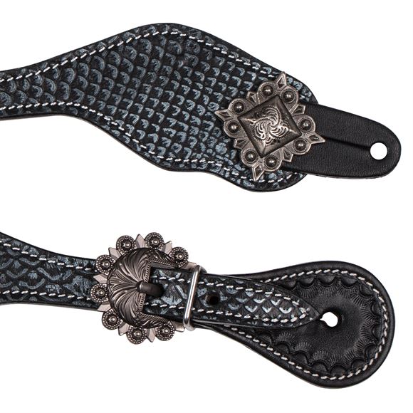 Billy Royal® Black Croc Spur Straps