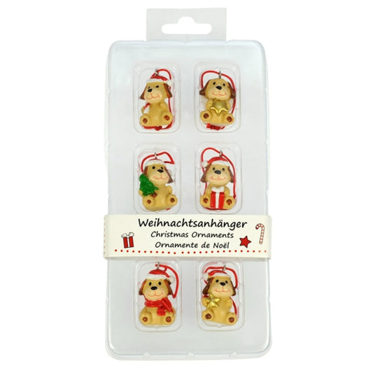 Resin Dog Ornaments-Set of 6