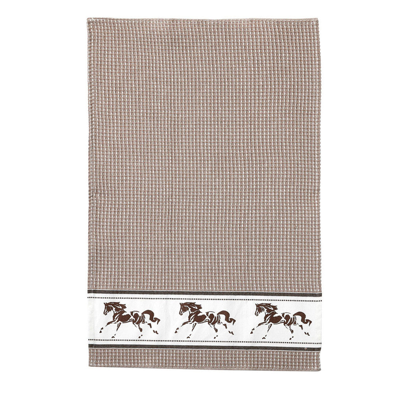 Waffle Weave Tea Towel Running Horses DixonSaddlery