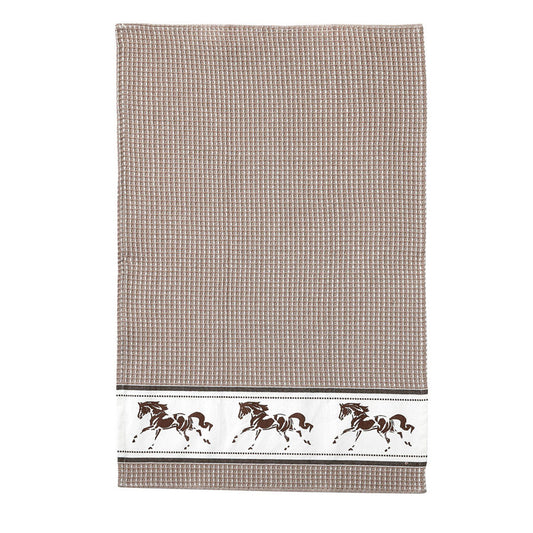 Waffle Weave Tea Towel - Running Horses