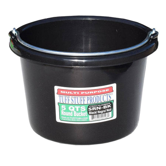 Tuff Stuff Multi-Purpose Round Bucket- 5 Quart- BLACK