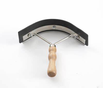 Metal Sweat Scraper W/ Wooden Handle