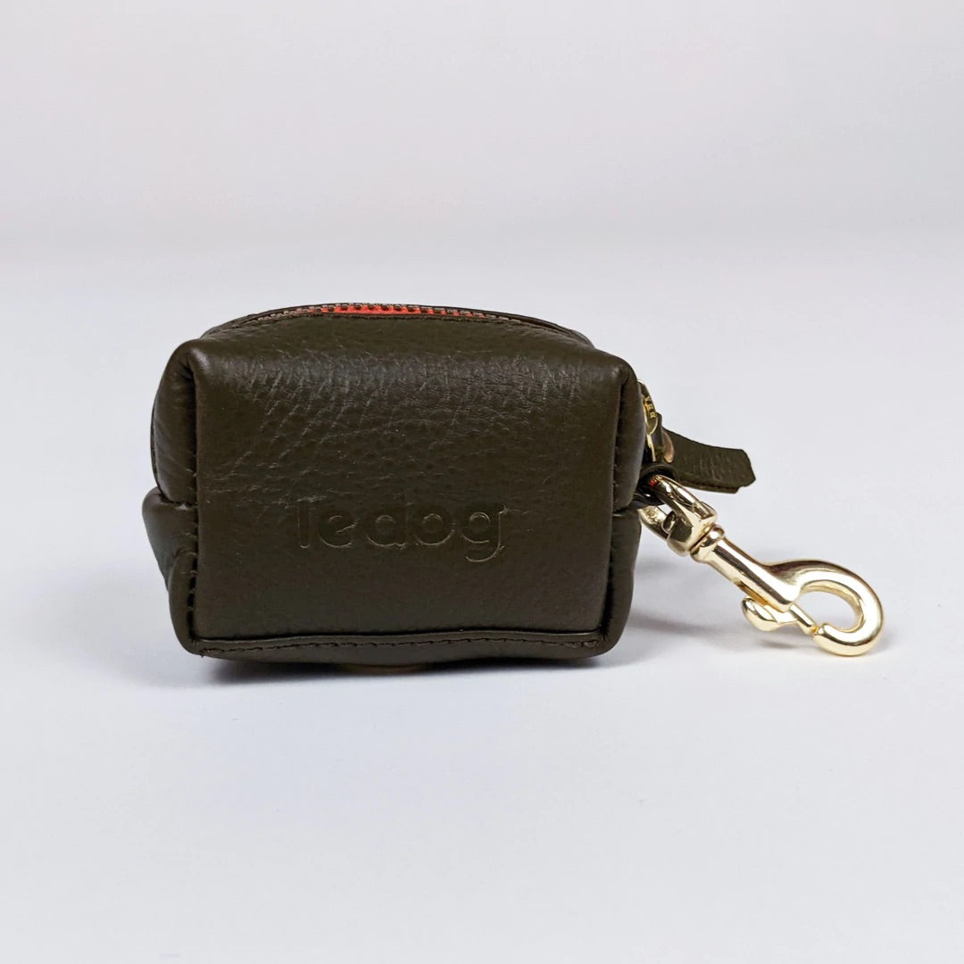 Leather poop bag holder