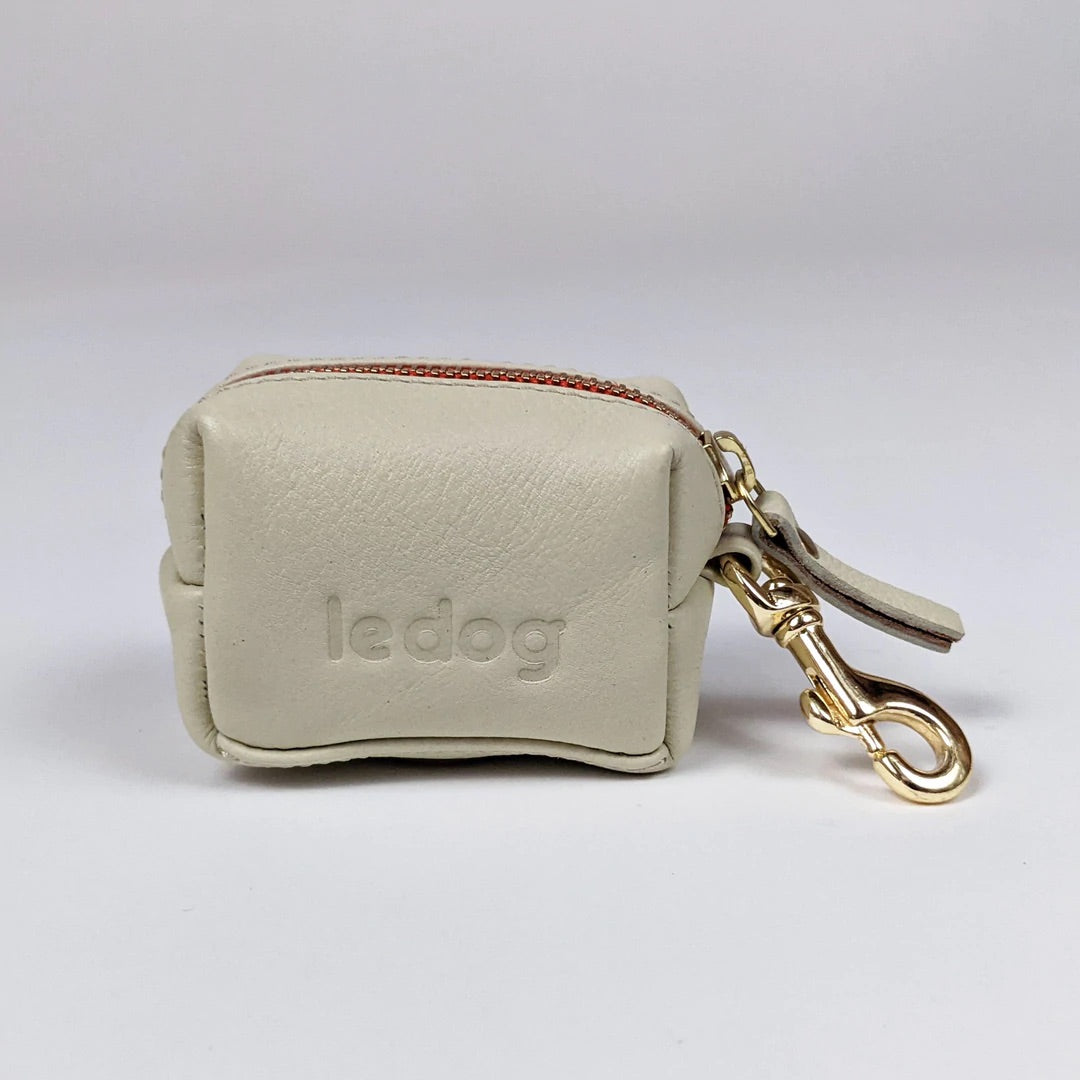 Leather poop bag holder