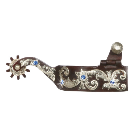 FES Black Filigree Antique Rhinestone Spur