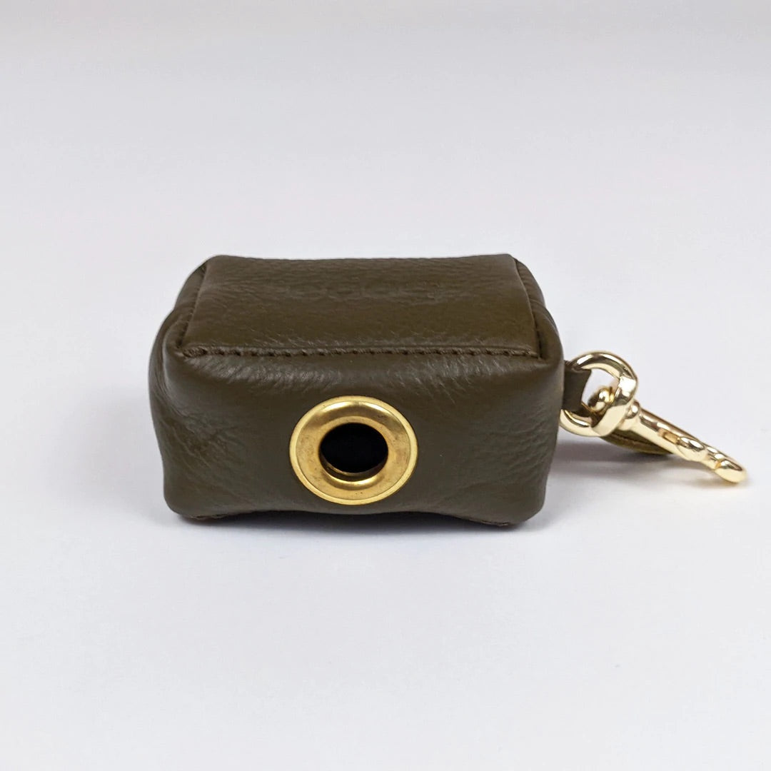 Leather poop bag holder