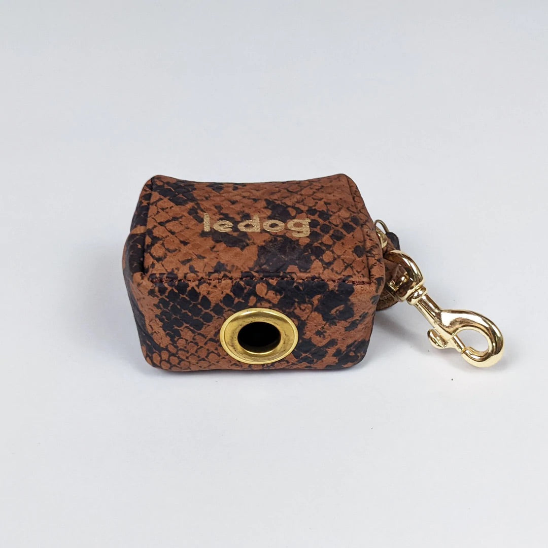 Leather poop bag holder