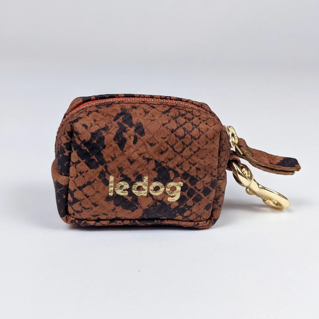 Leather poop bag holder