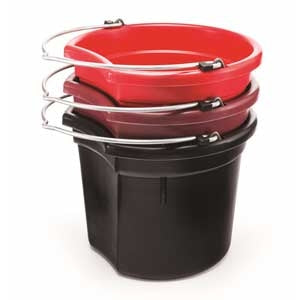 K&D Equestrian 20 Qt. Flat Back Silver Line Bucket