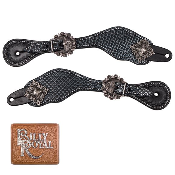 Billy Royal® Black Croc Spur Straps